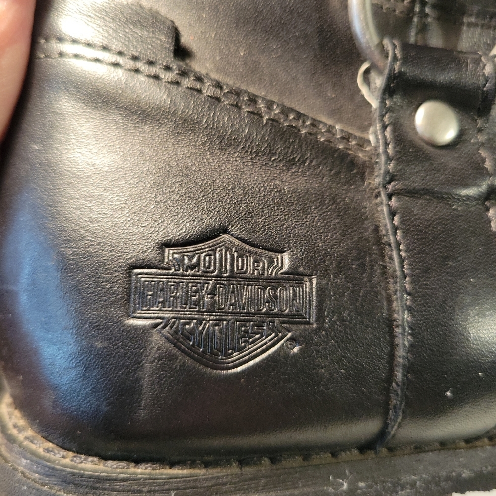 Women's Harley Davidson Tall Knee High Black Leather Boots Size 10 - Picture 9 of 9